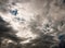 Moody cloudy sky above texture and pattern background