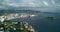 Moody cloudy sky over the Palma Nova coastline, Majorca. Spain