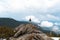 A moody day above the clouds on a Rocky Mountain Peak