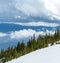 A moody day above the clouds on a Rocky Mountain Peak