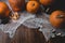Moody evening on Halloween night carving pumpkins.