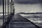 Moody Frankston Pier as Windy Storm Batters with Crashing Waves