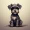 Moody Merck: Flat Shading Illustration Of Miniature Schnauzer