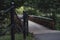 Moody Photo of the Bridge in a Park, Between Woods - Desaturated, Vintage Look