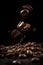 Moody Photo of Coffee Beans on a Dark Background