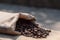 Moody Photo of Coffee Beans on a Dark Background