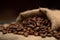 Moody Photo of Coffee Beans on a Dark Background