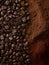 Moody Photo of Coffee Beans on a Dark Background