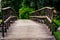 Moody Photo of the Wodden Bridge in a Park, Between Woods - Desaturated, Vintage Look