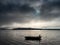 Moody pier on the lake