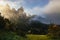 Moody scenic landscape in Monestir de Montserrat