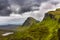 Moody skies and dramatic scenery at Quiraing, Isle of Skye