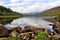 Moody Snowdonia reflected in Peaceful Llyn Mymbyr Snowdonia