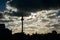 Moody stormy sunset over the Fernsehturm Tower