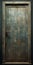 Moody Tonalism: Rusty Blue Metal Door With Meticulous Photorealistic Detail