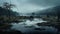 Moody Tonalism: Serene Lagoon In Yorkshire - 8k Resolution Landscape