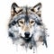 Moody Watercolor Wolf Head Vector Illustration