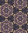 Moody wax print daisy flower background. Seamless pattern with golden bleached resist background. Irregular purple dip dyed batik