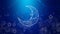 Moon abstract on digital background  night stars  loop animation background.