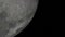 Moon against the background of space with illuminated craters and lunar soil