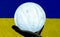 Moon on the background of the Ukrainian flag