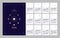 Moon calendar for 2024 year, lunar cycles planner template