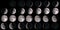 Moon calendar. Set of moon phases.