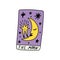 The Moon cartoon doodle Tarot logo or label, magic cards reader, hand-drawn sketch brush simple minimal print for