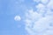 Moon cloud in blue sky
