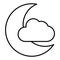 Moon and cloud thin line icon. Sleep vector illustration isolated on white. Night outline style design, designed for web