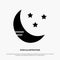 Moon, Cloud, Weather solid Glyph Icon vector