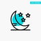 Moon, Cloud, Weather turquoise highlight circle point Vector icon