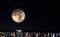 Moon collage of light lane on the Black Sea beach