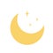 Moon crescent star vector Yellow symbol of Islam flat icon for apps and websites Weather element