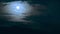 Moon dark night evening clouds forest mountains full mist halloween