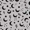 Moon and dots seamless pattern