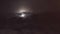 The moon down. Nice crescent moon through passing clouds. High definition,