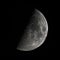 Moon first quarter phase, view from Northern Hemisphere