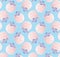 Moon flight space rocket seamless pattern in pastel colours