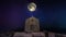 Moon Flying over a Stone Church