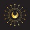 Moon Gold Mystical Gold. Mandala Lotus logo. Vector Illustration. Mandala