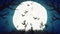 Moon Halloween Cartoon Looped footage