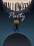 Moon halloween pumpkin party poster