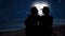 moon heart-shaped shines over sea on valentine\'s day