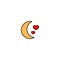 Moon and hearts sign icon. Vector illustration eps 10