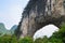 Moon hill, the famous karst hill in Yangshuo