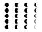 Moon icon phases of set. Crescent black sign isolated on white background