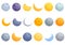 Moon icons set, cartoon style