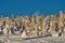 Moon from Kubinska Hola\\\'s peak Mincol in Oravska Magura mountains during winter