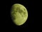 Moon, maan, dark with green filter